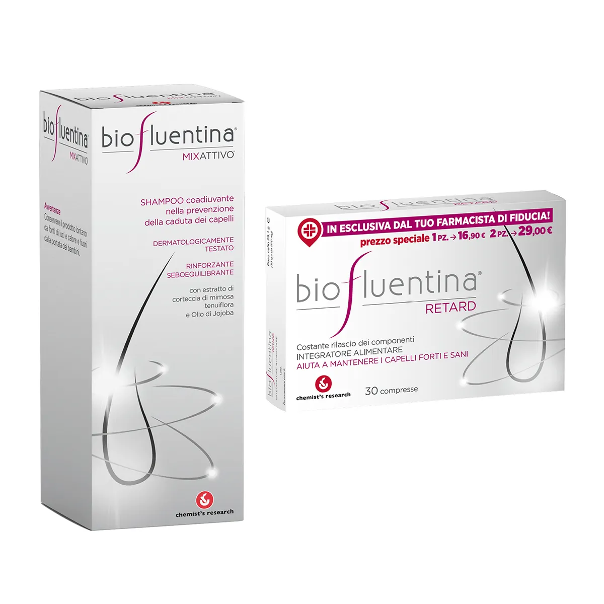 Biofluentina Retard Compresse + Mixattivo shampoo